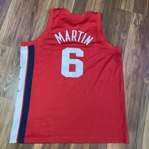 Vintage Nike RED Kenyon Martin #6 New Jersey Nets NBA Sewn Jersey XXL 80s Rewind